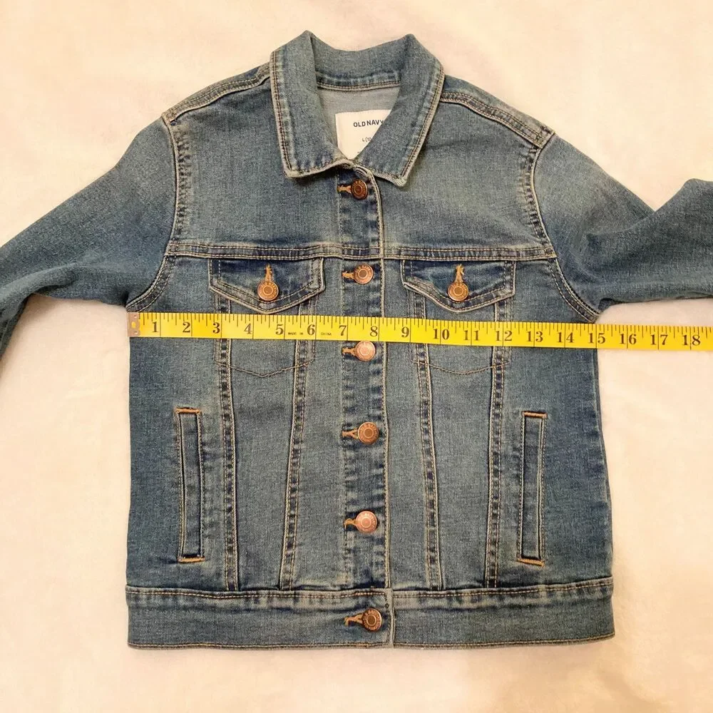 Old Navy Boys/Girls Medium Wash Denim Jacket Size L (10-12) EUC